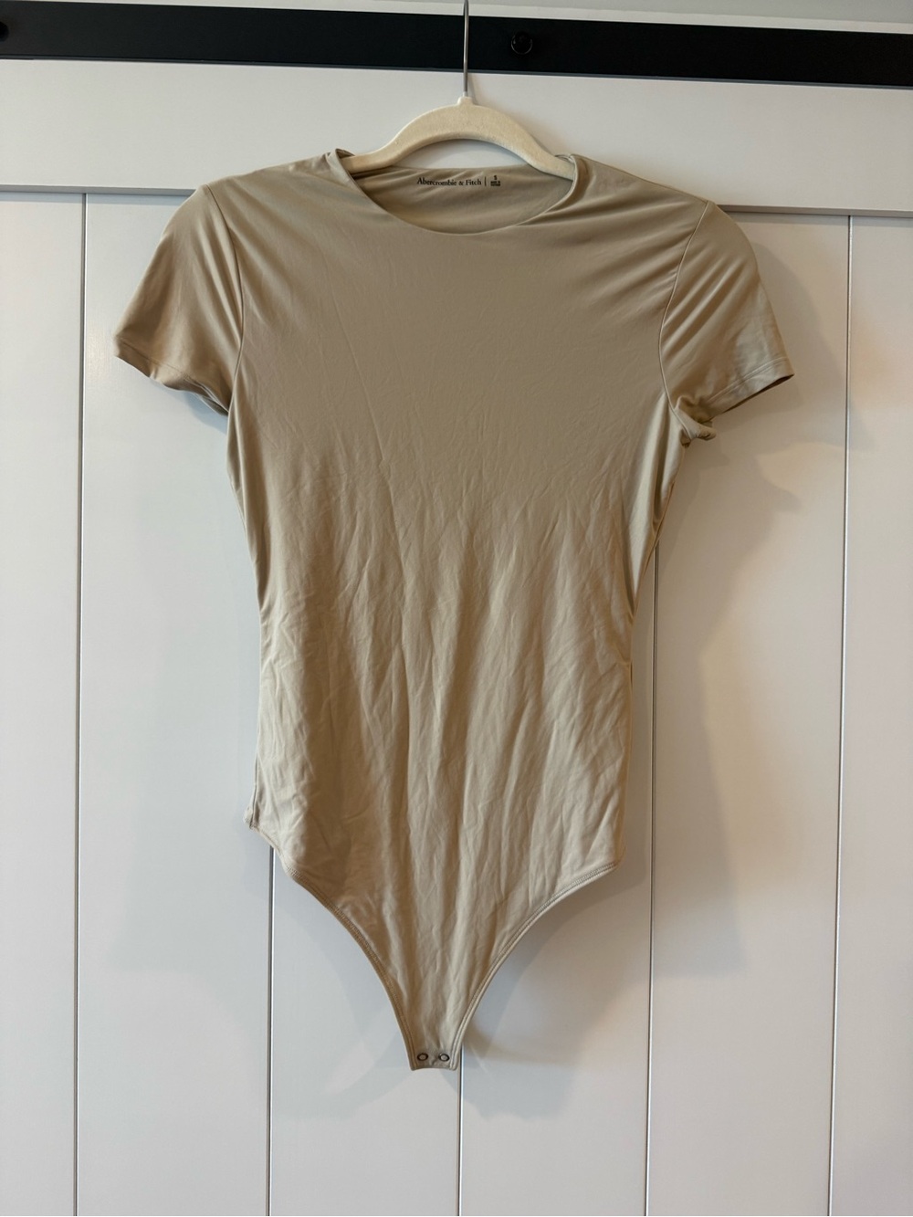 Abercrombie & Fitch Short-Sleeve Beige Bodysuit